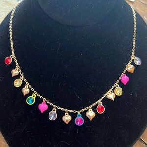 Betsey Johnson one love gem and heart necklace NWT